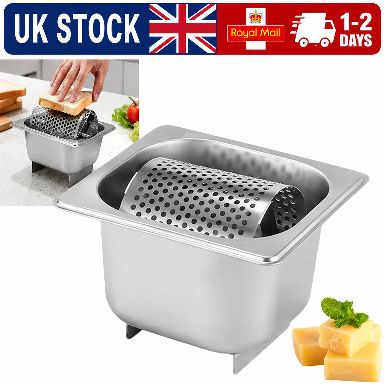 🔥Stainless Steel Butter Roller Butter Spreader for Burger Shop Outdoor Grill