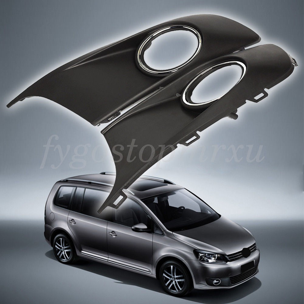 For VW Caddy Touran 2010-2015 Bumper Fog Light Lamp Chrome Trim Covers Grills