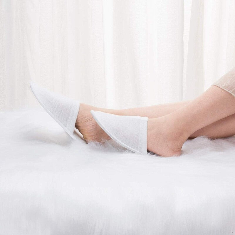 100 Pairs Spa Hotel Guest Slippers Close Toe Towelling Disposable Terry