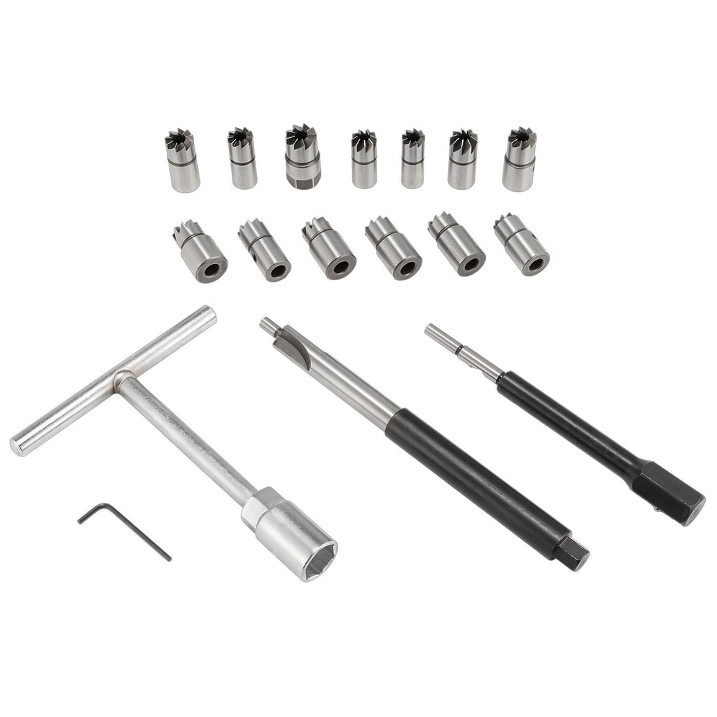 17pcs Professional Diesel Injector Seat Cutter Tool Cleaner Set Universal Kit