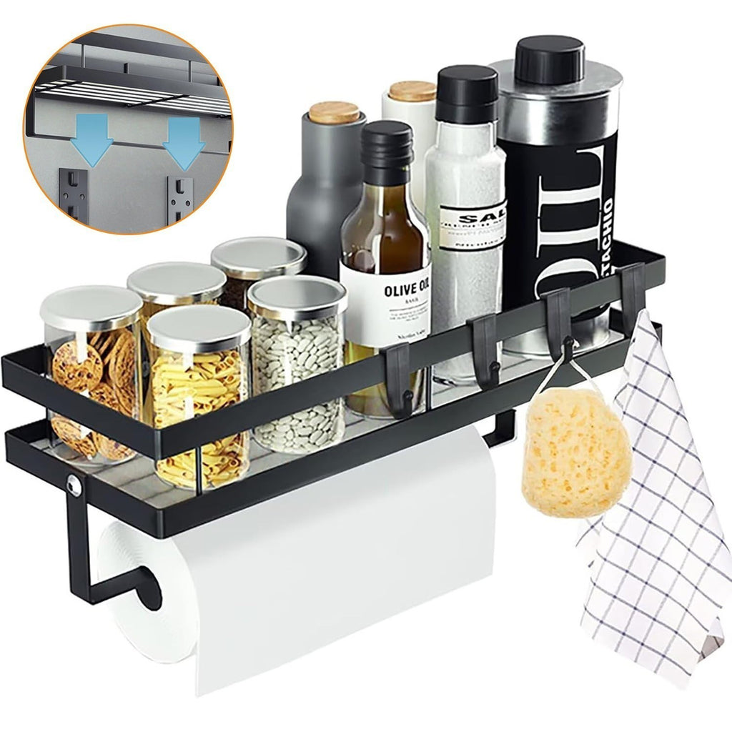 Spice Rack Wall Mounted Kitchen Spice Organizer Wall Shelf Kitchen Roll Holder