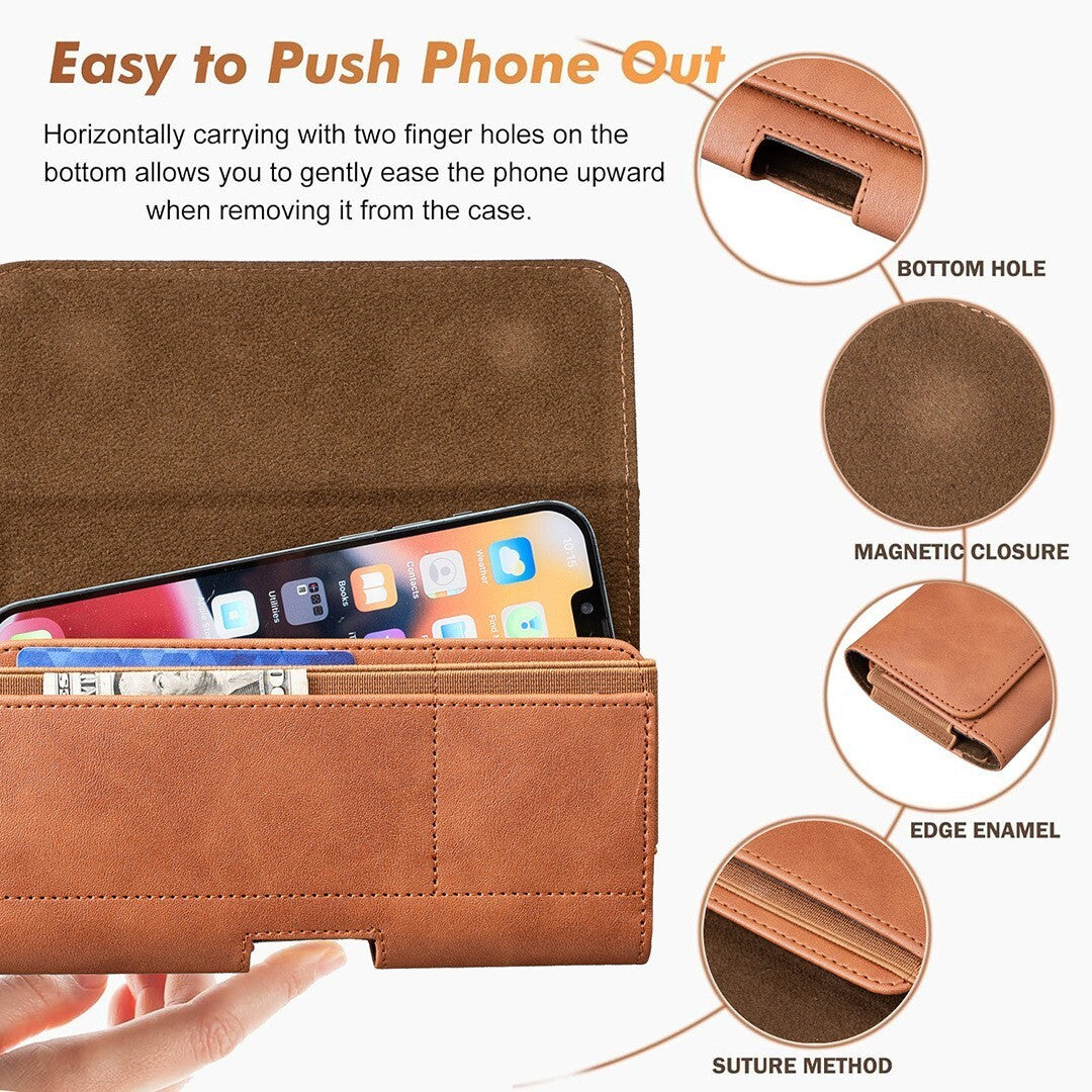 Universal mobile phone belt clip pouch bag wallet purse leather holster case