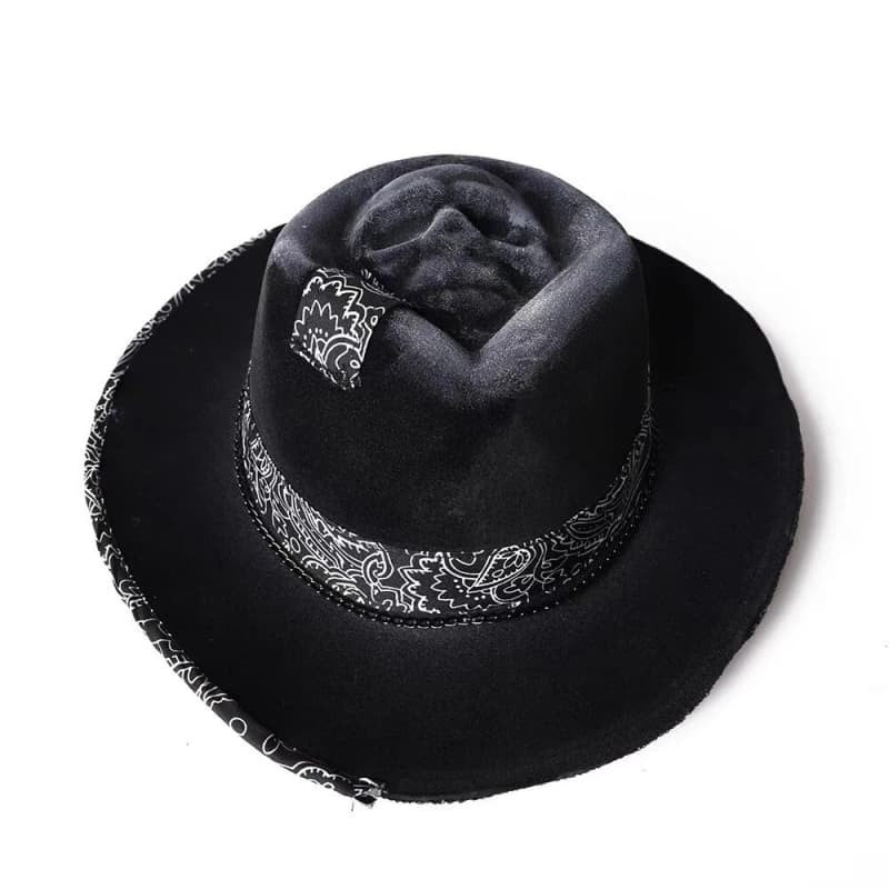 Cowboy Hat Halloween Skull Cowboy Hat Spooky Fashion Headwear Jewellery Felt 🎁