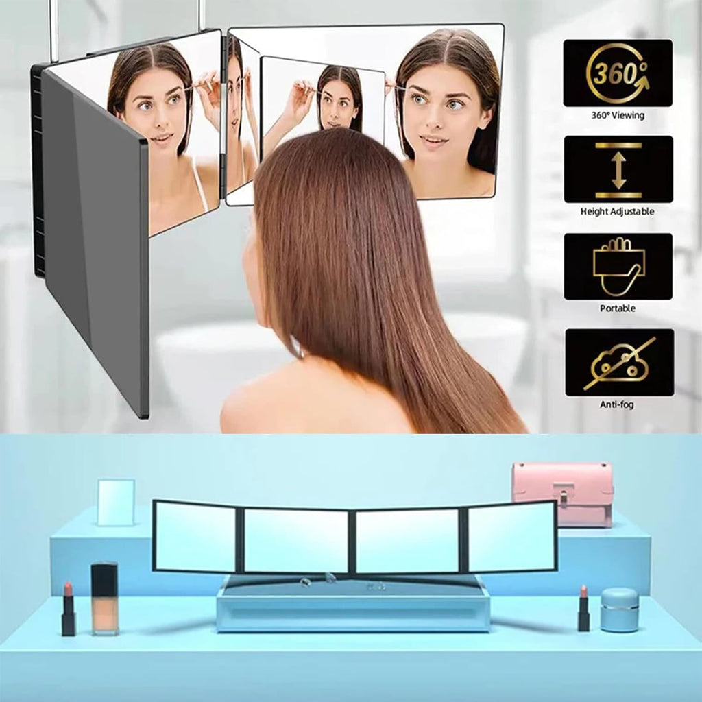 Nishomee Mirror, 4-Sided Folding Mirror, Multi Angle Folding 360 Degree Compact
