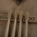 4Pcs Bamboo Toothbrush Boar Hair Bristle Compostable Biodegradable Toothbrush