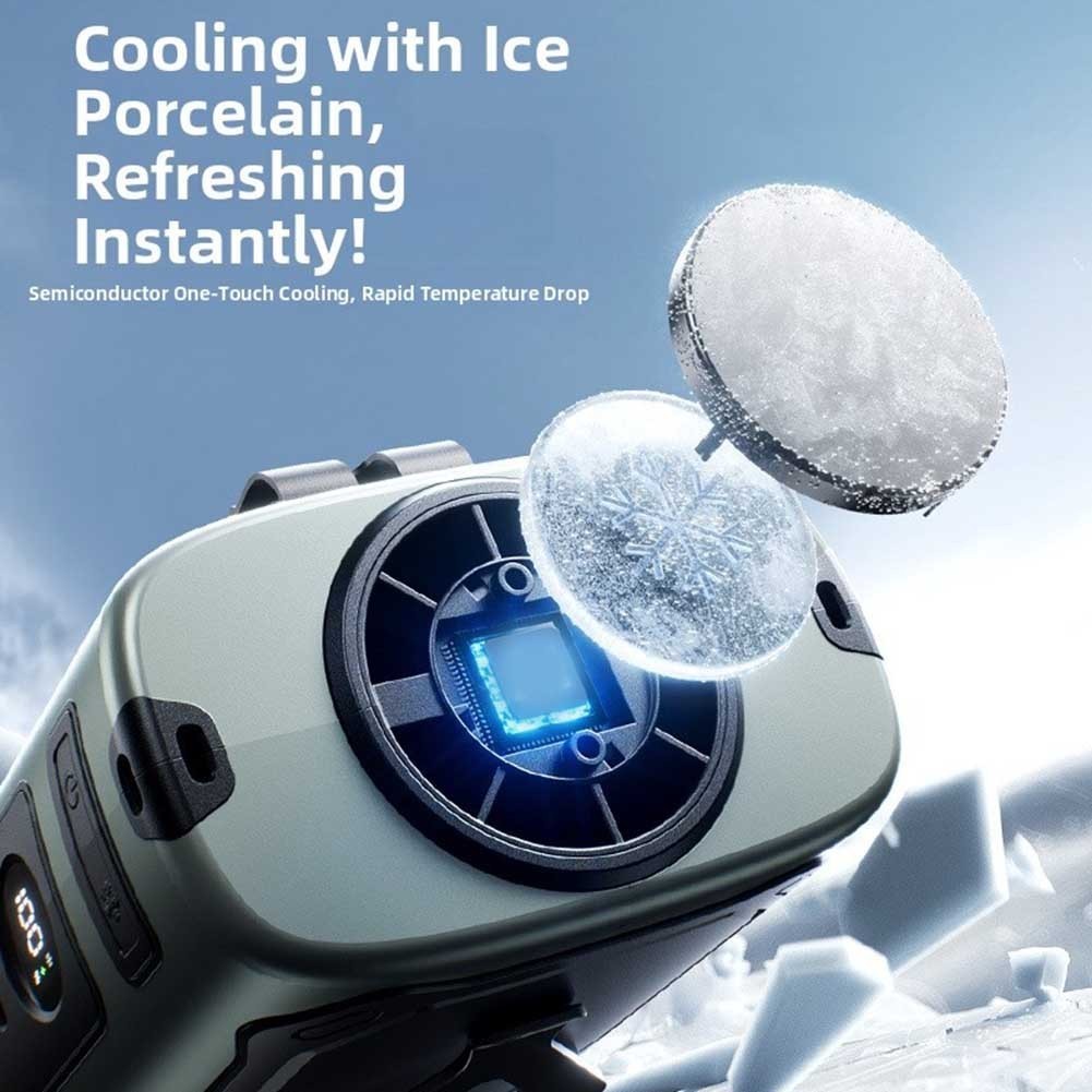 Semiconductor Cooling Waist Fan 4000mAh Battery 29 Hours Runtime LED Screen.*