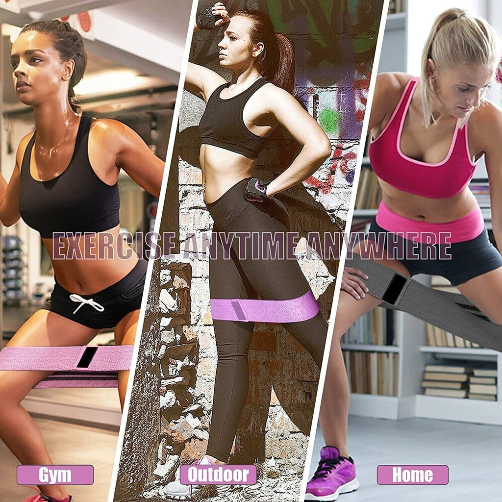 Fabric Resistance Bands Set 3 Heavy Duty Booty Glute Hip Circle Butt Non Slip