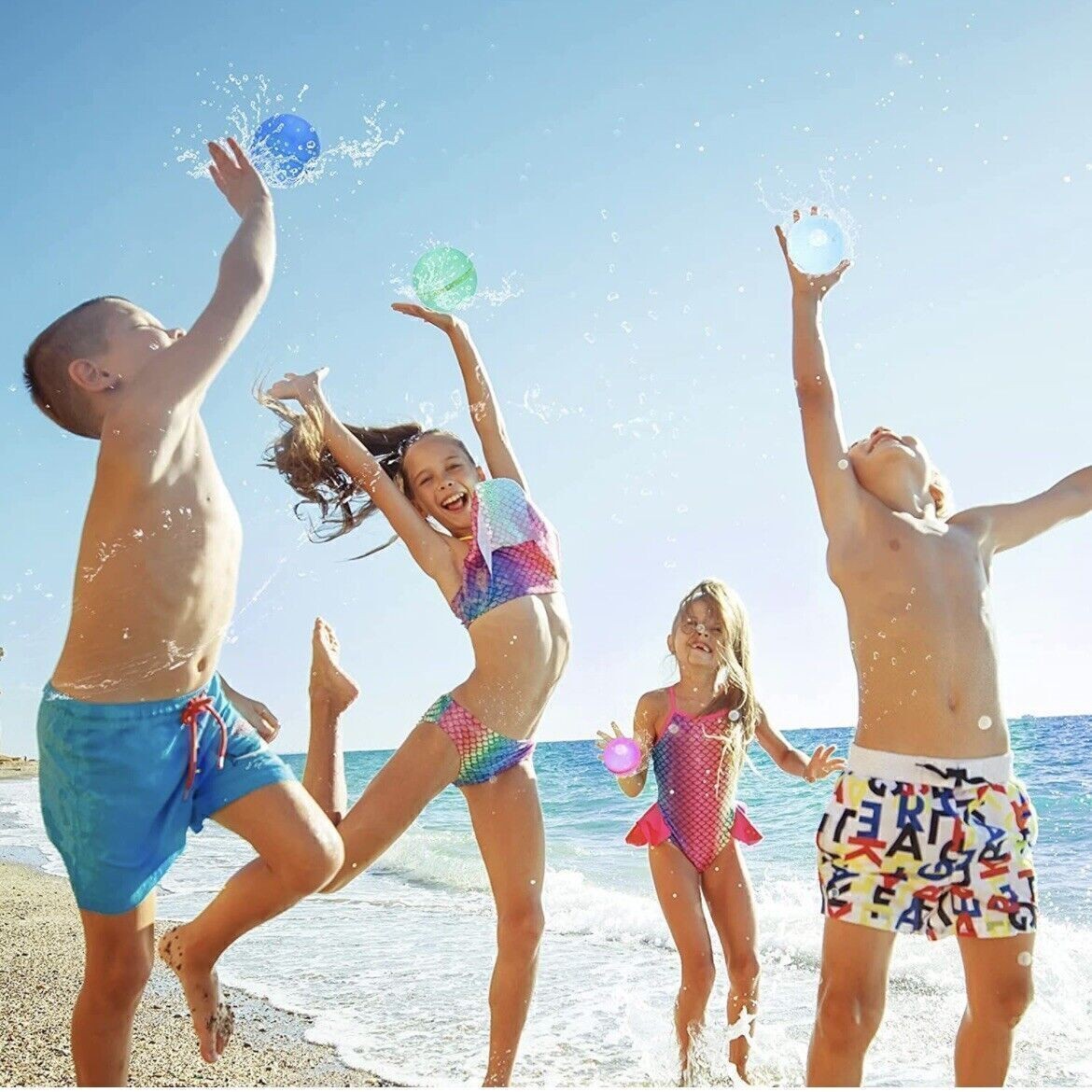 10/24 Pcs Reusable Water Balloons Silicone Splash Balls with Snap Lock, Outdoor
