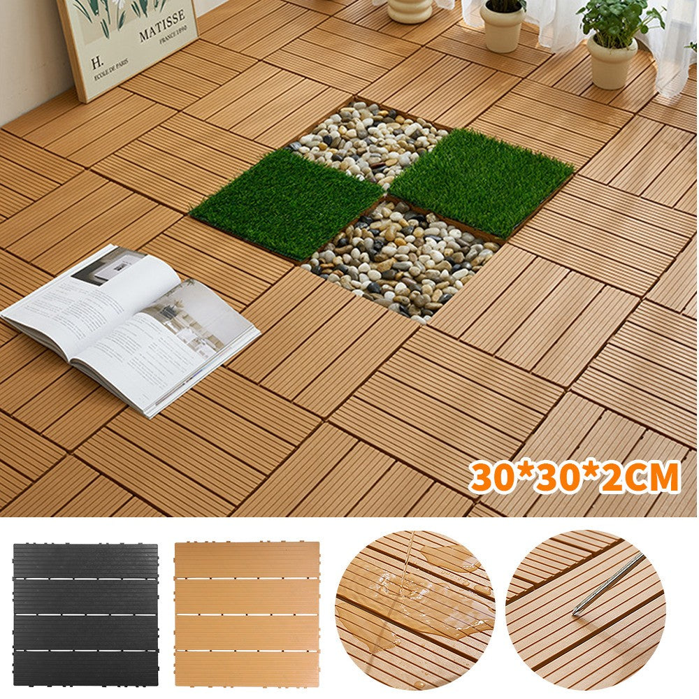 12Pack Heavy Duty Deck Tiles - Anti-Slip Interlocking Floor 30x30cm Outdoor UK