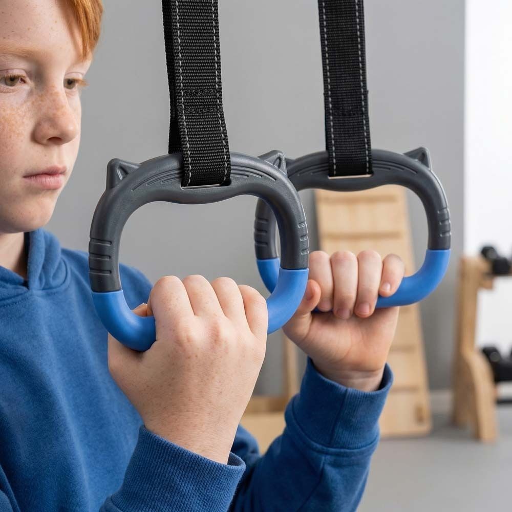 Gymnastics Rings with Adjustable Straps Pull Up Gym Rings for Kids Adults