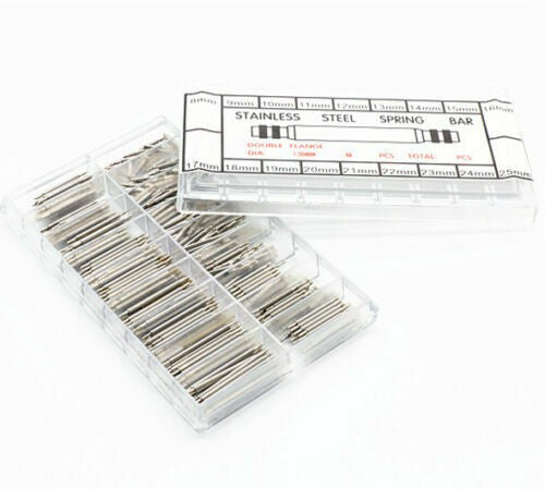 360PCS Watch Band Strap Spring Bars Stainless Steel Link Pins Repair Tool 8-25mm