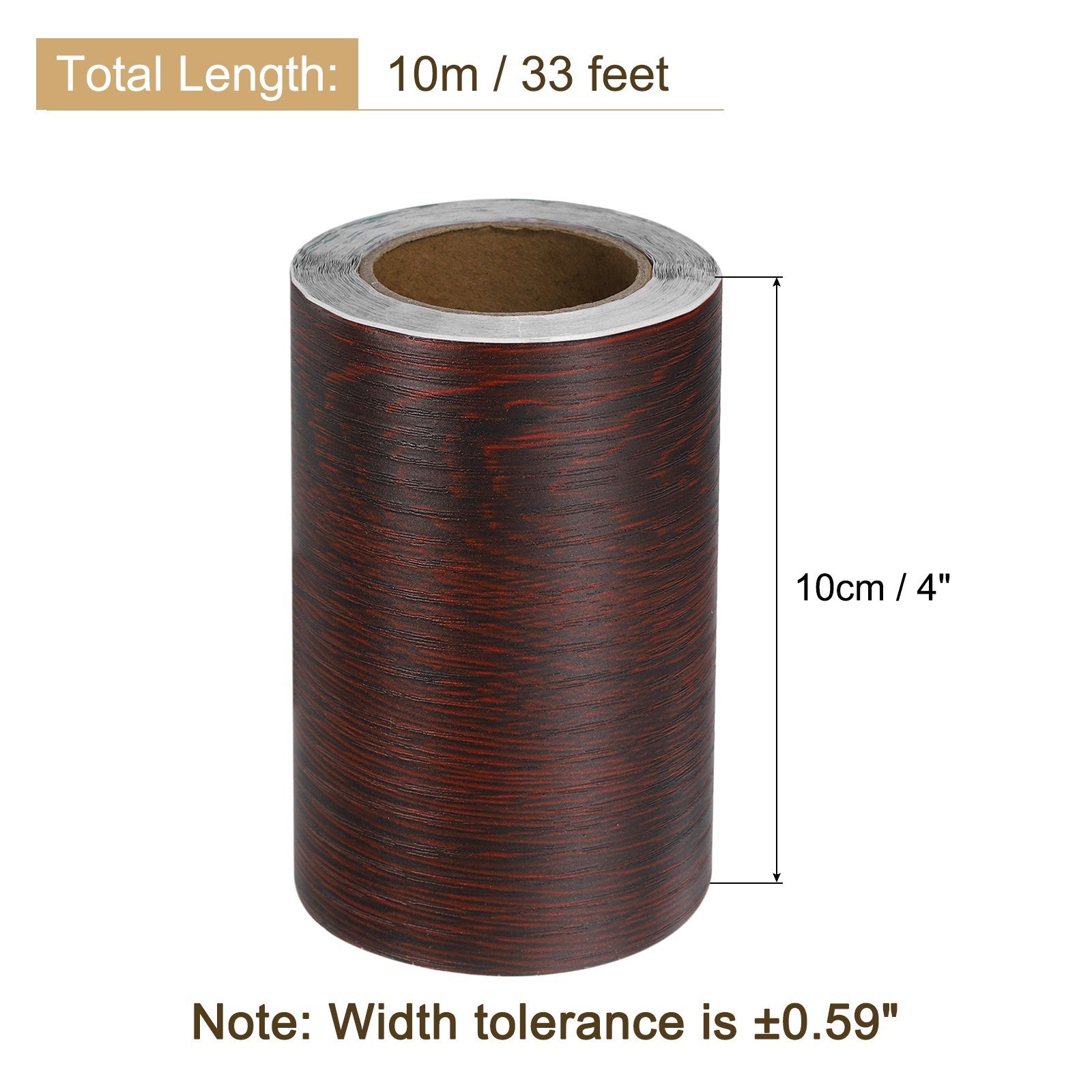 Wood Grain Tape 4" x 33Ft Self Adhesive Wood Grain Repair Patch Rose Wood