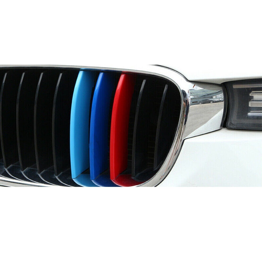 3pcs Front Grille Cover Stripe Clip Trim Fit For BMW 3Series F30 F35 Accessories