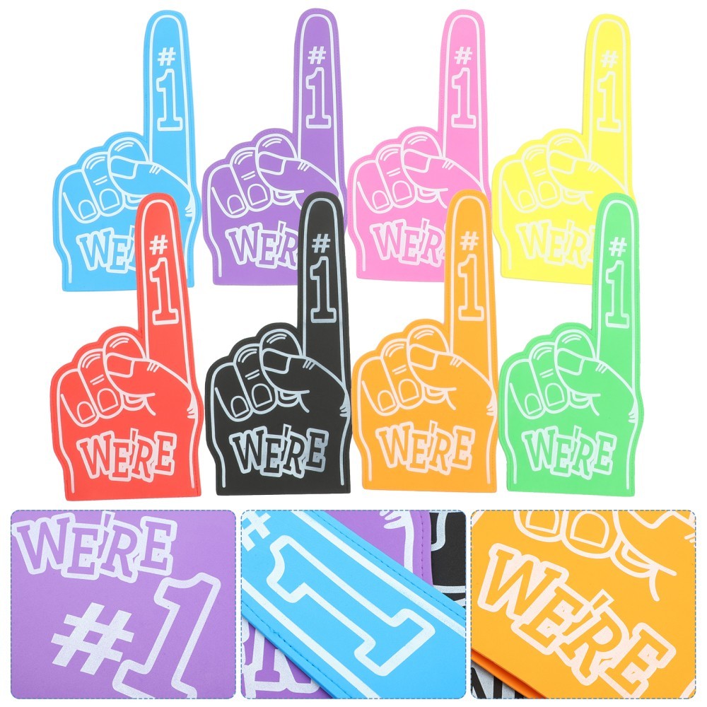 Soft Foam Finger Hands 8Pcs for Cheerleading and Sports Team Spirit