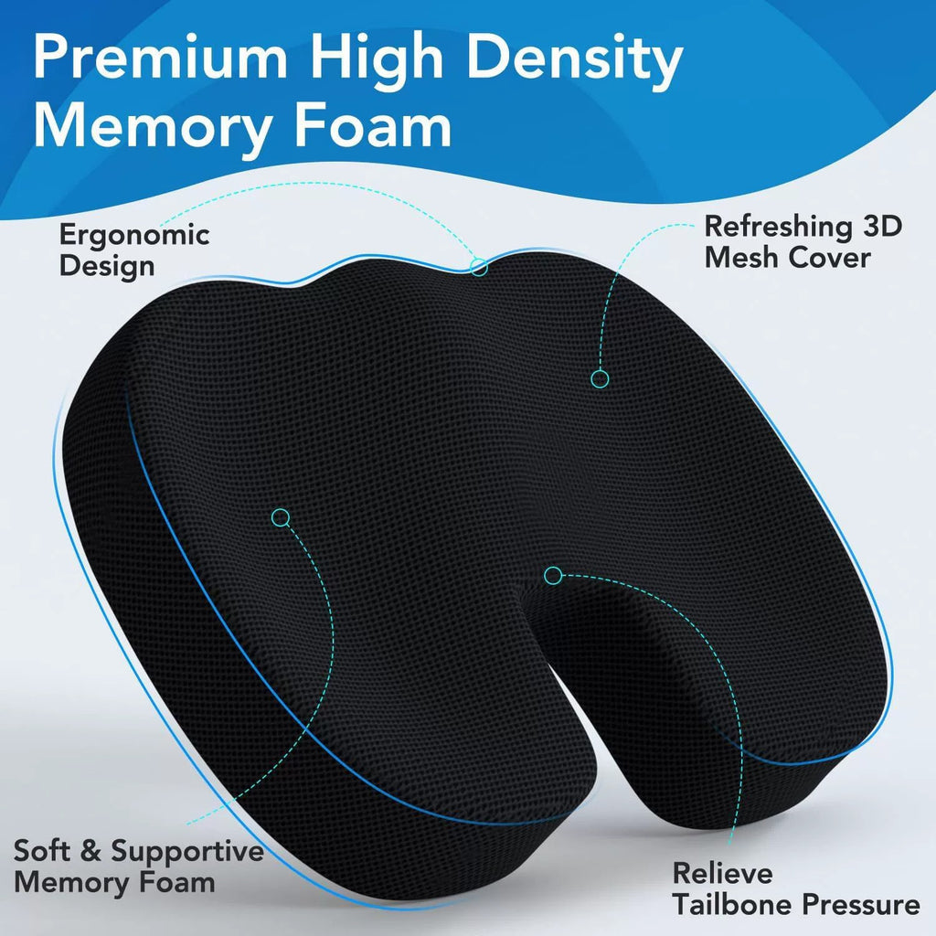 Lumbar Back Support Cushion Car Seat Pillow Memory Foam Pain Relief Office Chair