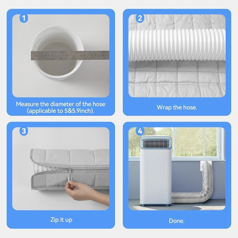 Portable Air Conditioner Hose Cover, Zipper Insulated AC Hose Sleeve for6517