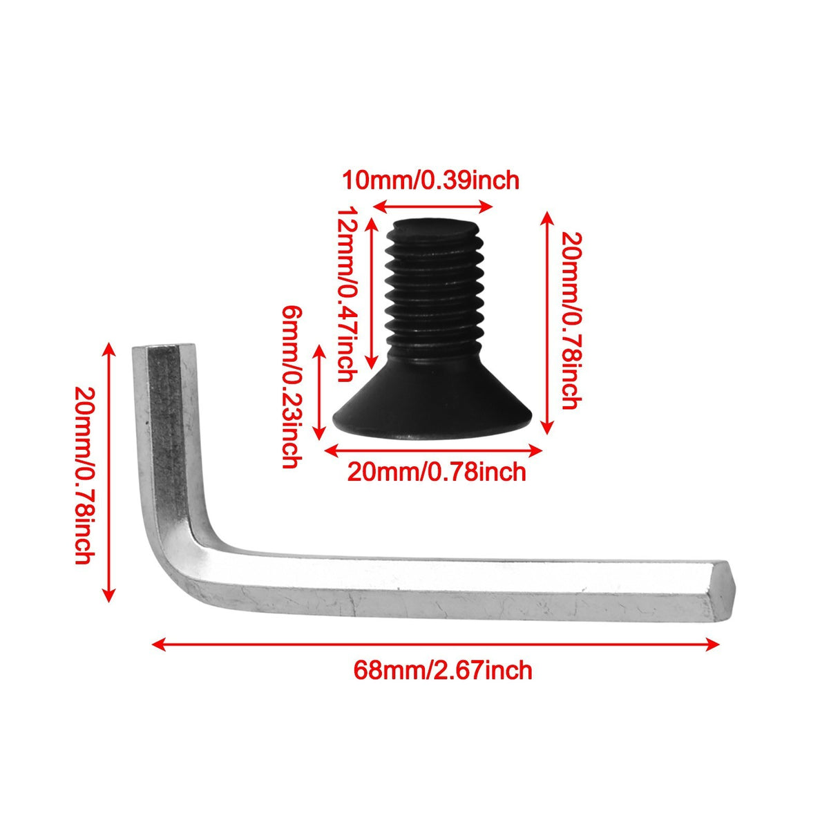 Replacement Screw Set for Grass Trimmers Including Installation Wrench