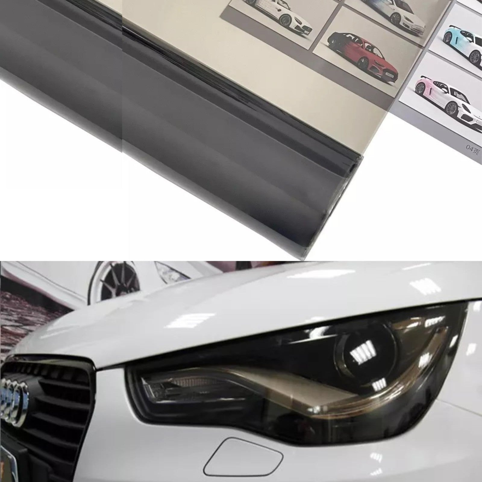 30 cm x 120cm Light Smoke Black Tint Film Headlights Tail lights Car Vinyl Wrap