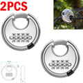 2pk Heavy Duty Combination Padlock for Outdoor, Waterproof Disc Padlock W/Code 4