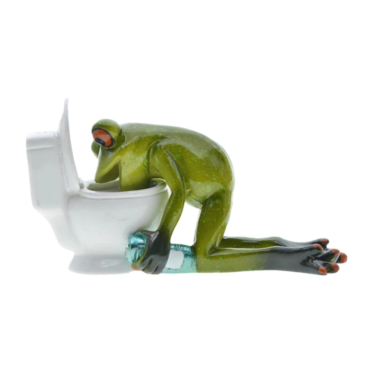 Frog Figurine Sculpture Gift Funny Resin Ornament Handmade Art Animal