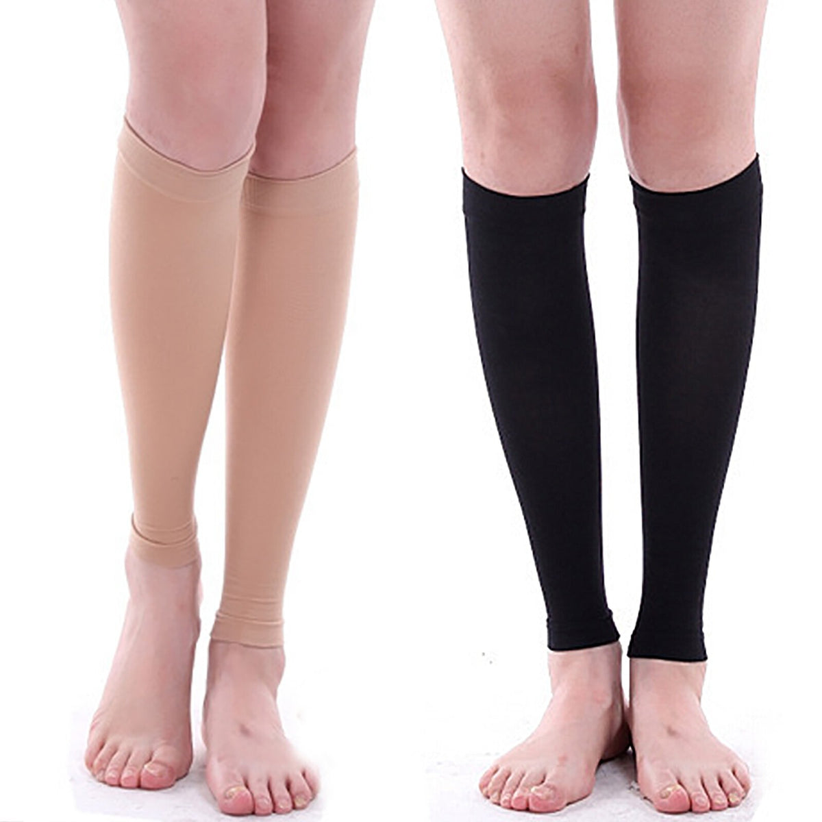 Knee Sleeve Leg Support Stockings Varicose Veins Calf Compression Brace Gym Sock