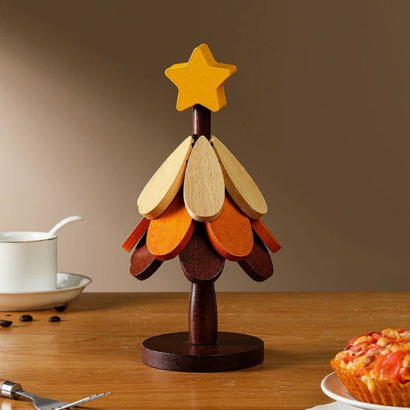 Christmas Tree Trivet Set for Hot Dishes,Wooden Coasters Trivets, Tree Shape