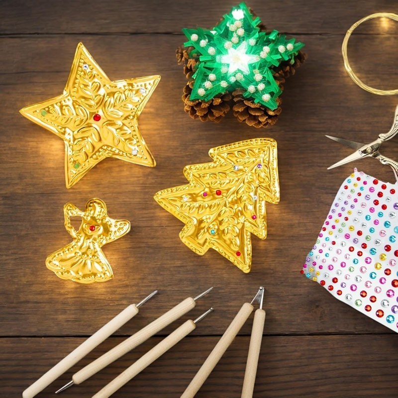 Aluminum Foil Craft - Decorative Foil Embossing Kit | Shiny Gold Glitter Effect