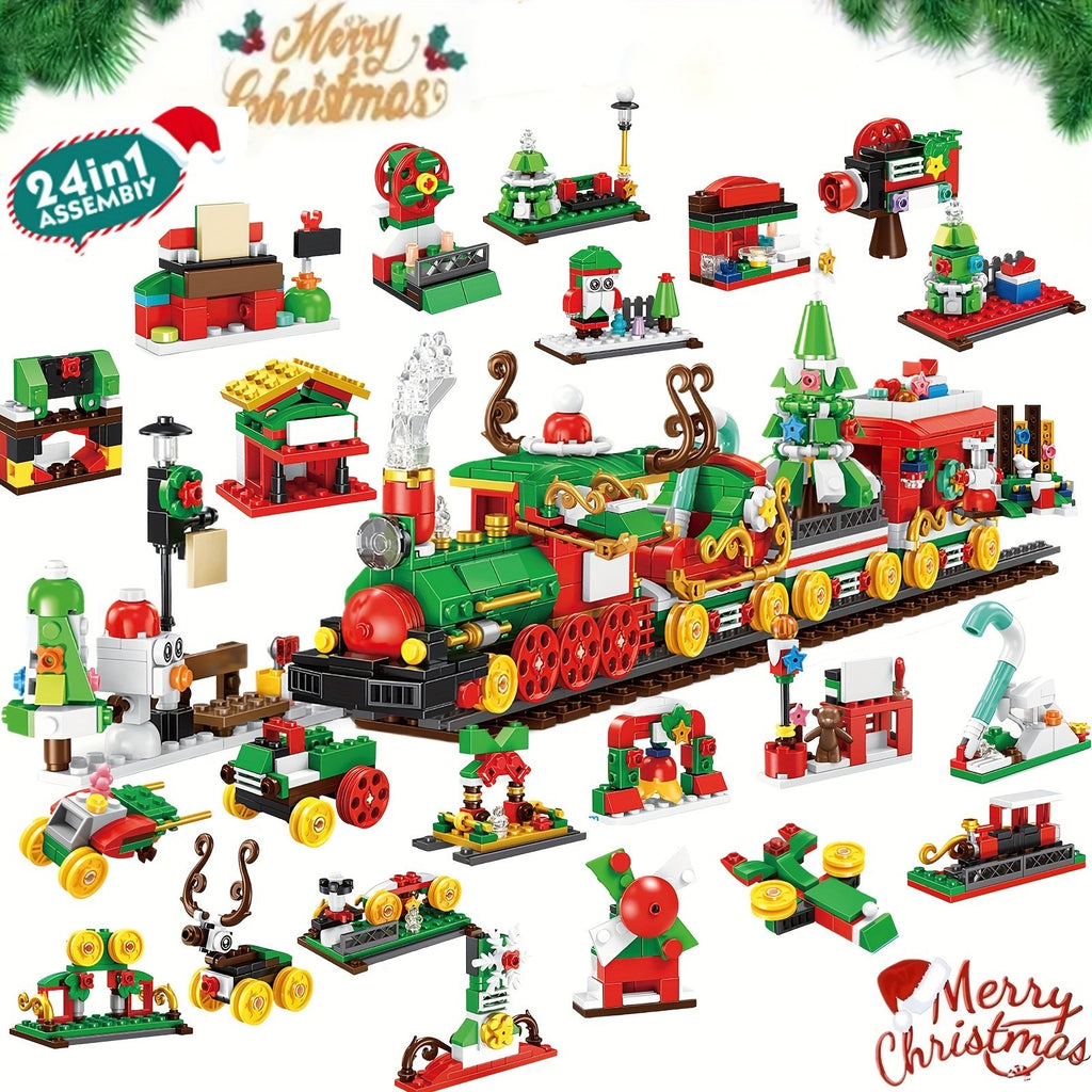 24pcs Advent Calendar 2024 Christmas Tree Building Set Boxes Countdown Block UK