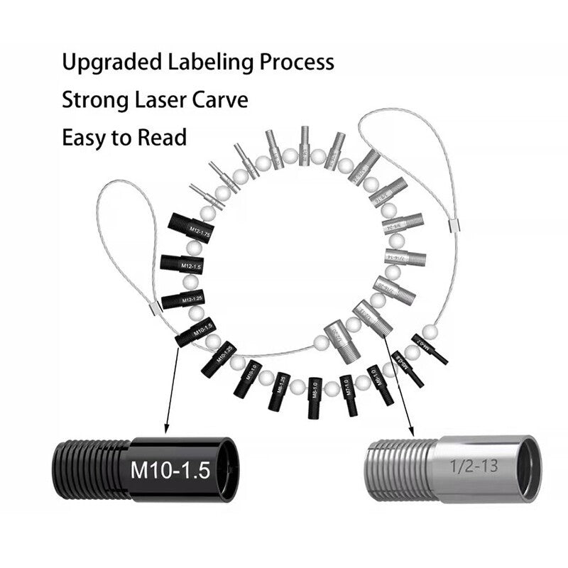 Nut and Bolt Thread Checker 26 Thread Identifier Gauge Inch and Metric Screw UK