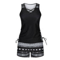 Women's Tummy Control Tankini Set with Built-in Bra–Flattering Boho Swimwear