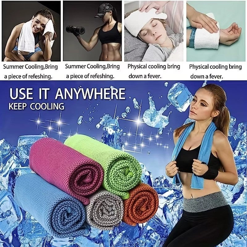 4PCS Cooling Towel Soft Breathable Sports Gym Yoga Fitness Running Outdoor Campi