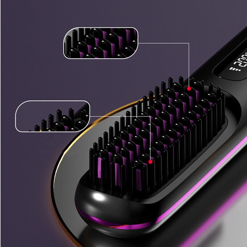 Mini Cordless Straightening Brush, Rechargeable Portable Hair Styling Tool