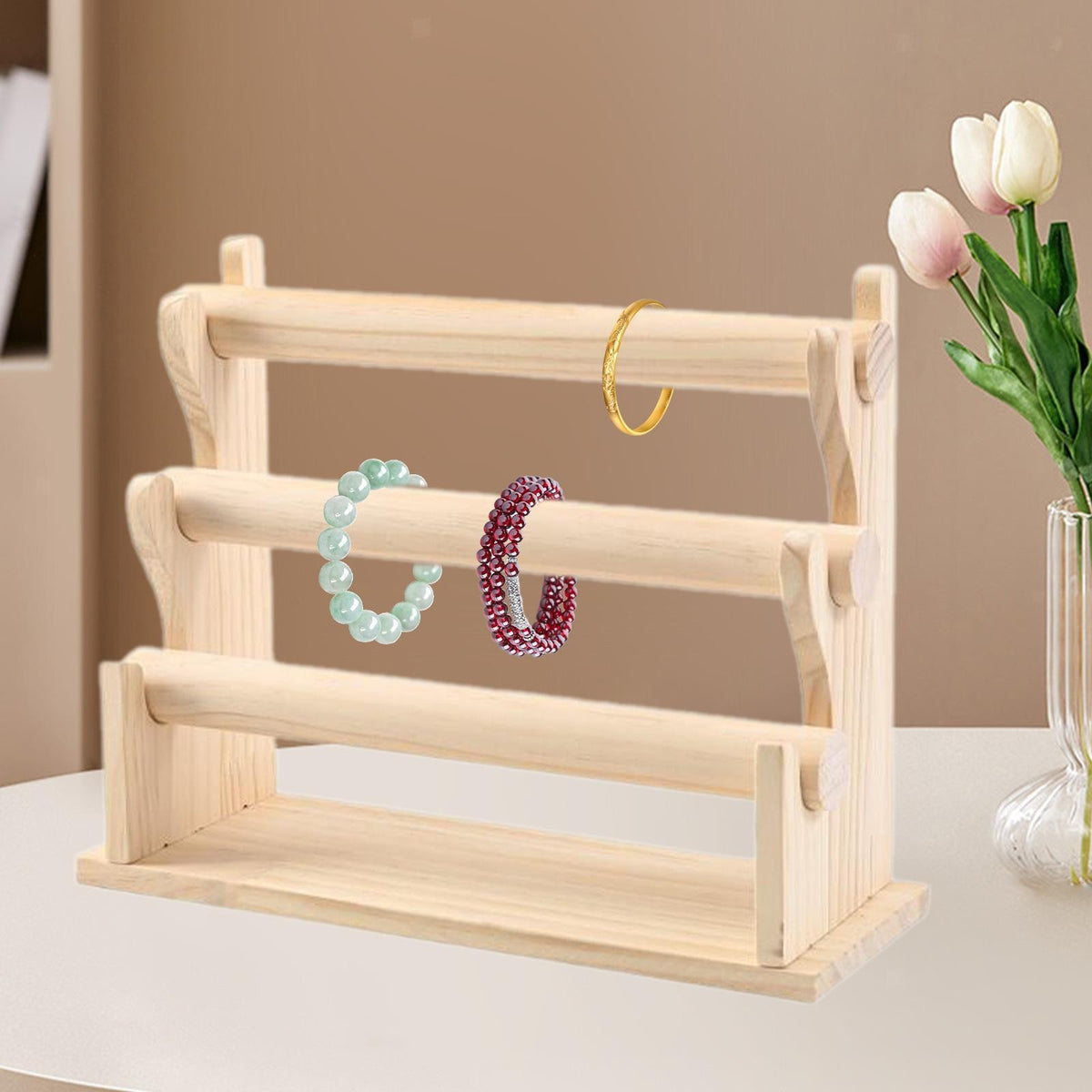 Hair Rope Display Organizer Bracelet Stand Wooden Bracelet Holder Bangles