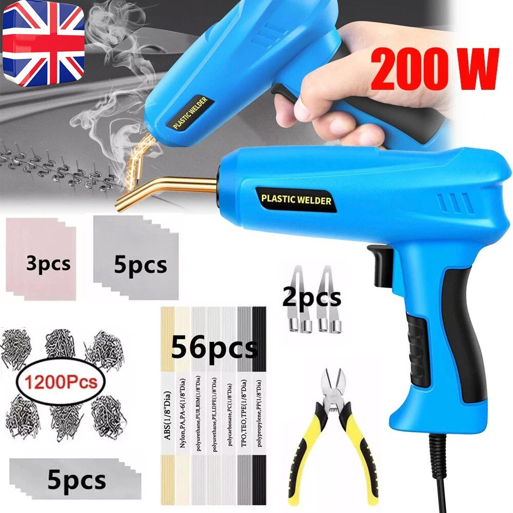 200W Hot Stapler Plastic Repair Welder Car Bumper Welding Machine Kit 1200Staple