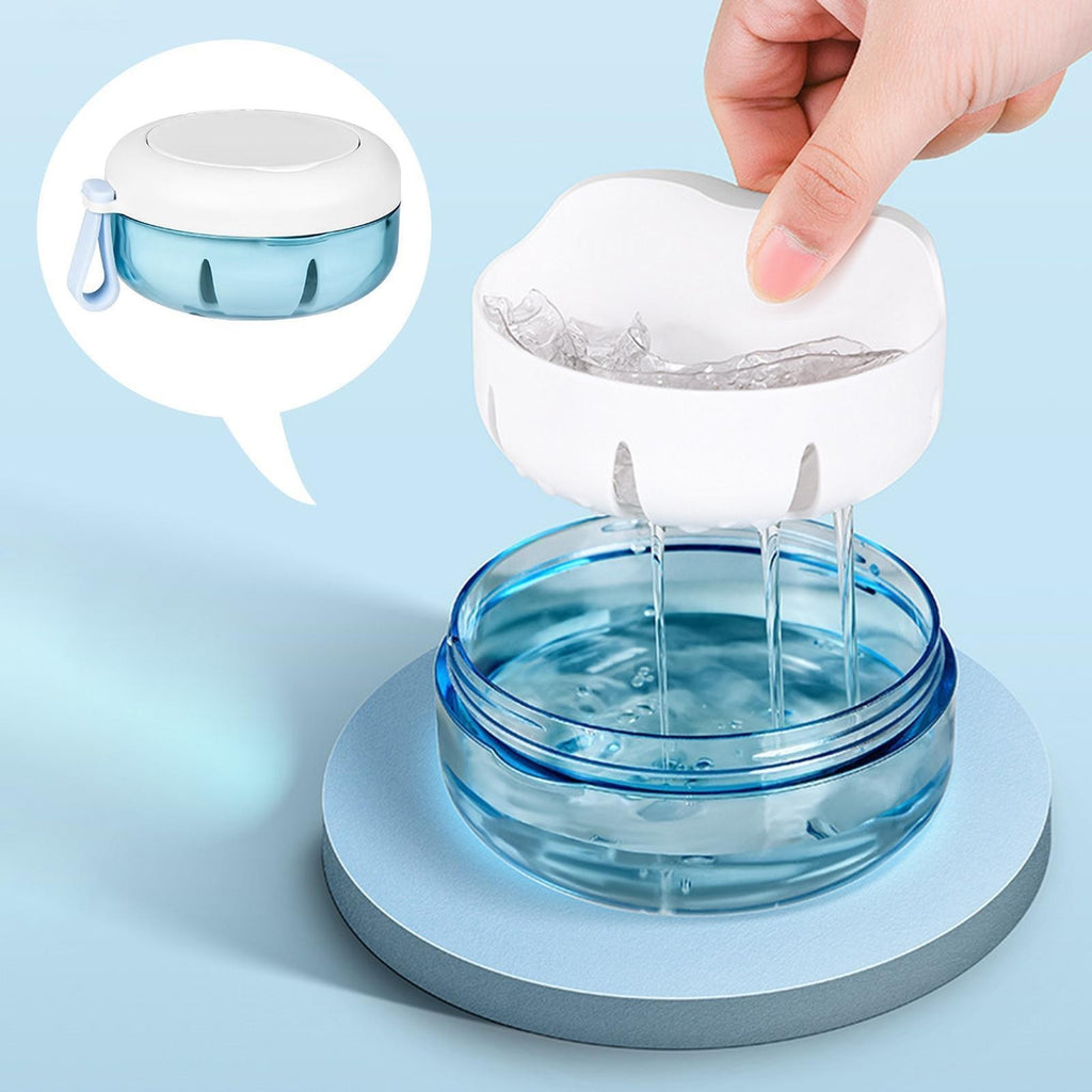 Denture Case Denture Bath Box Portable Soak Container Mouth Guard Box Leak Proof