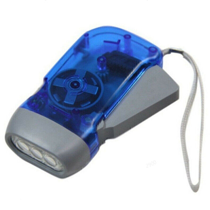 2X LED Torch Power Hand Crank Flashlight Wind Up Super Bright Camping Light