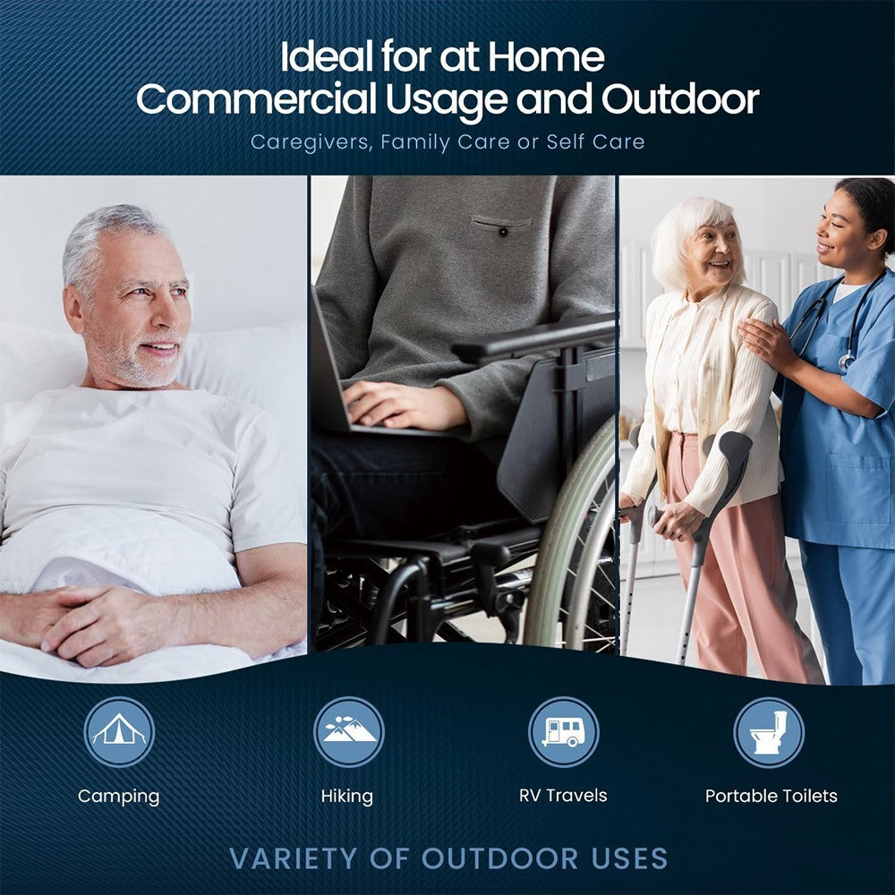 Pack of 40 Commode Liners with Absorbent Pad Odorless Disposable Bags Universal