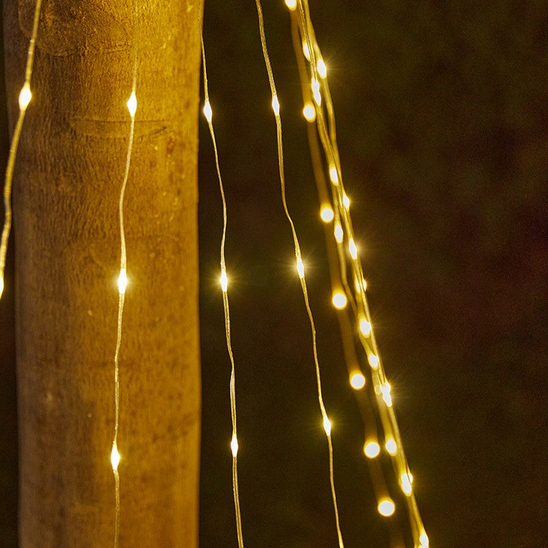 198Led Waterfall Christmas String Light Led Star Xmas Tree Light Uk Plug Outdoor