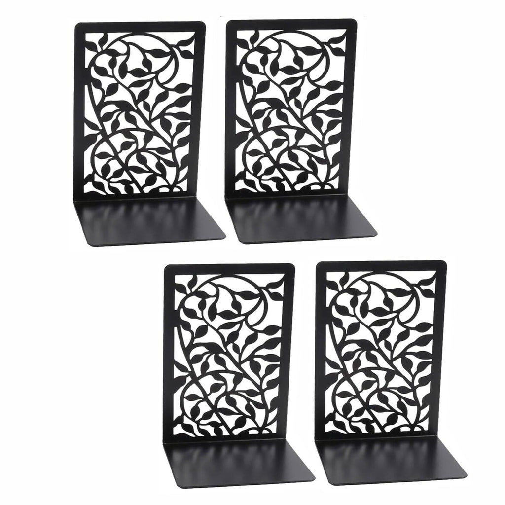 2 Pairs Decorative Heavy Duty Metal Bookends Book Ends 6.7'' Office Stationery