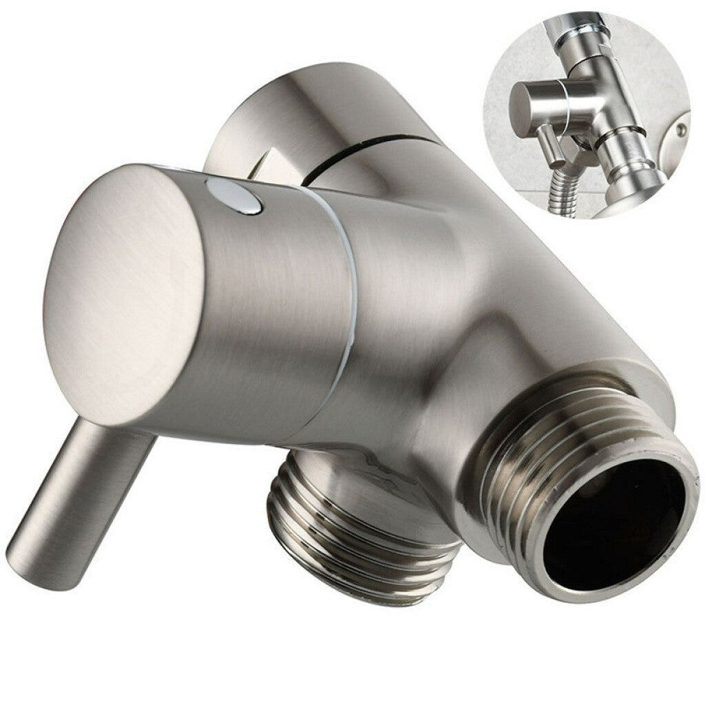 Shower Hose Splitter Bathroom Angle Valve 2 Way Chrome Shower Arm Diverter UK