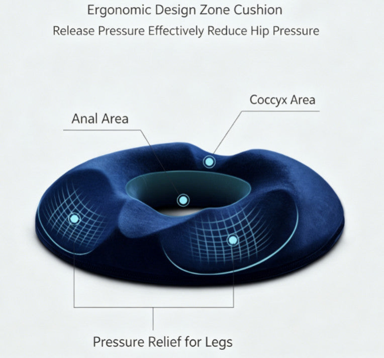Coccyx Orthopedic Hollow Memory Foam Seat Cushion Back Pain Relief