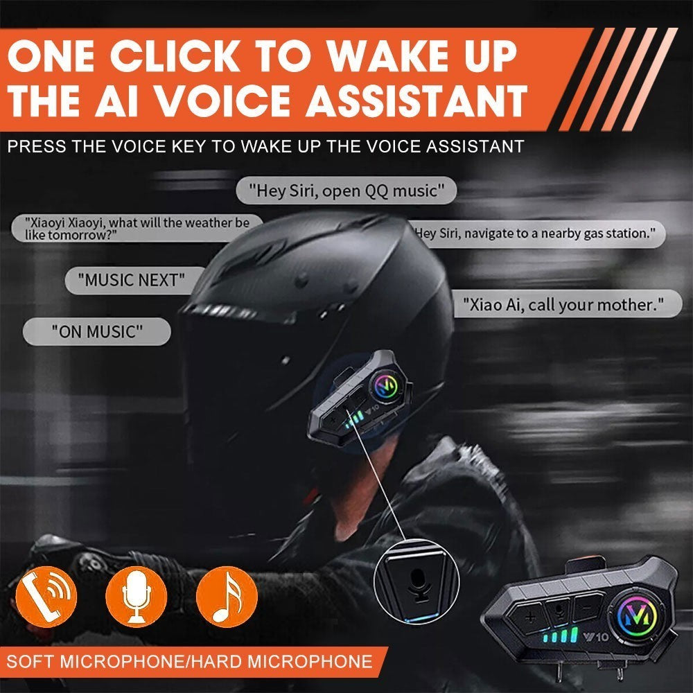2x Bluetooth Motorcycle Helmet Headset Intercom Wireless Motorbike Headphone