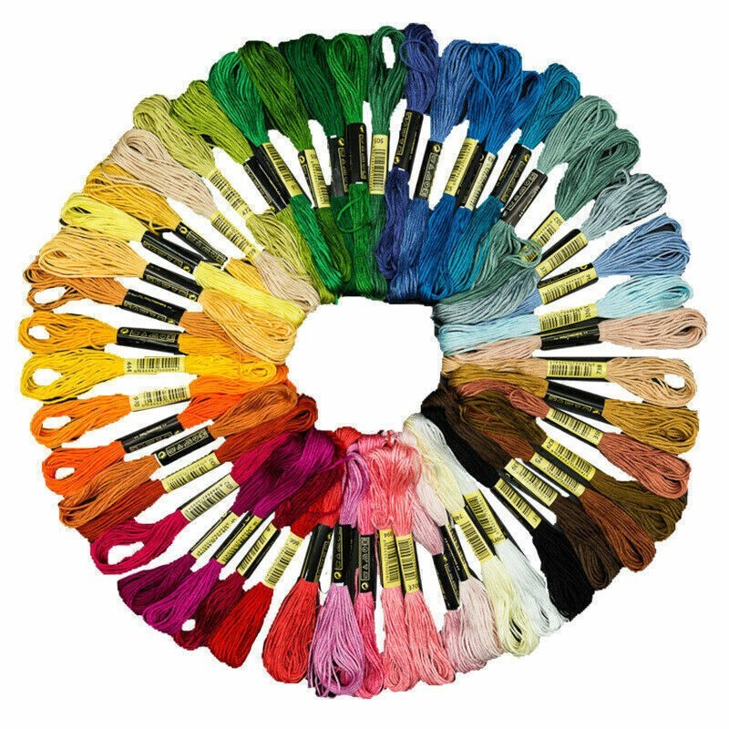 50x 100%Polyester Embroidery Thread Bundles Cross Stitch Thread Floss Skeins UK