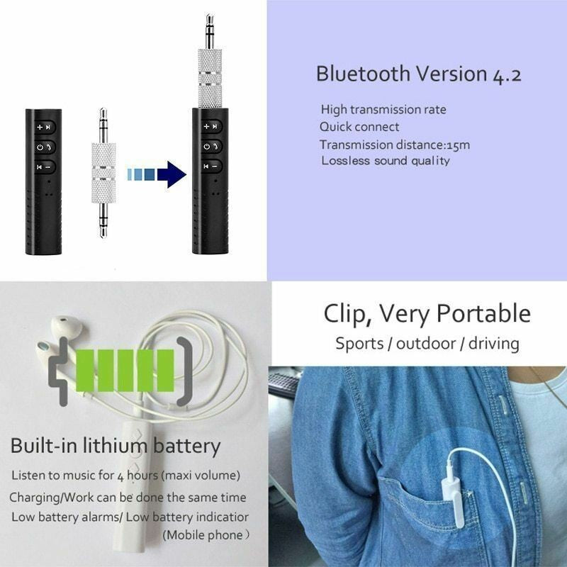 Wireless Bluetooth V4.1 Car Audio Receiver Adaptor Transmitter for CAR AUX port