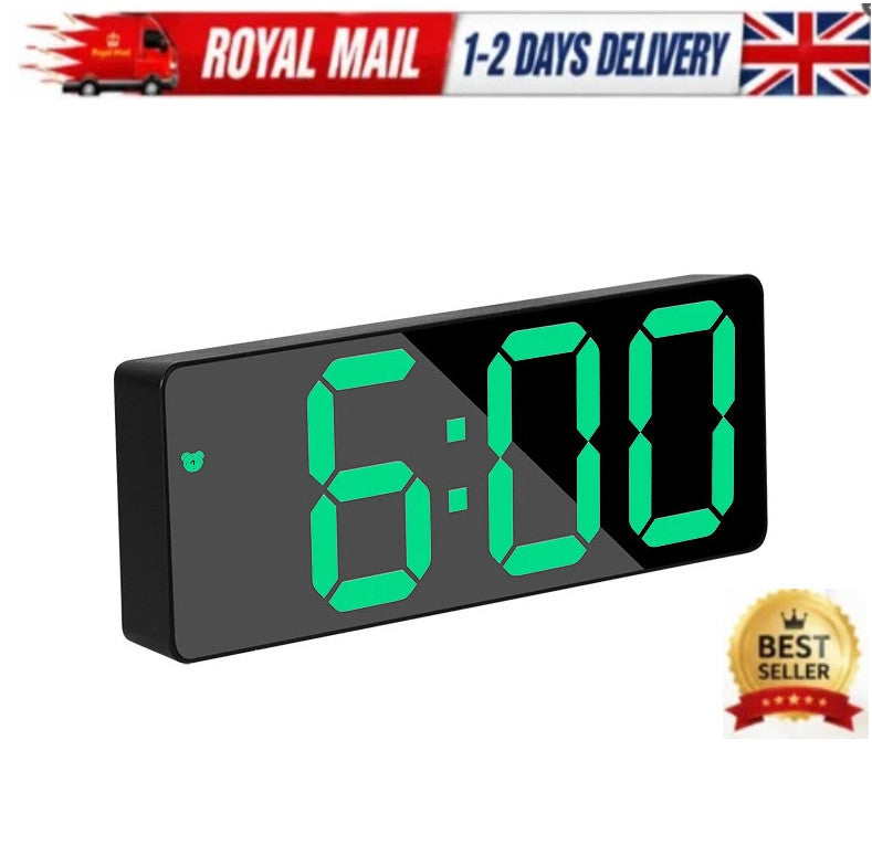 Digital LED Alarm Clock with Temperature Display Desktop Clock Snooze Time 2026