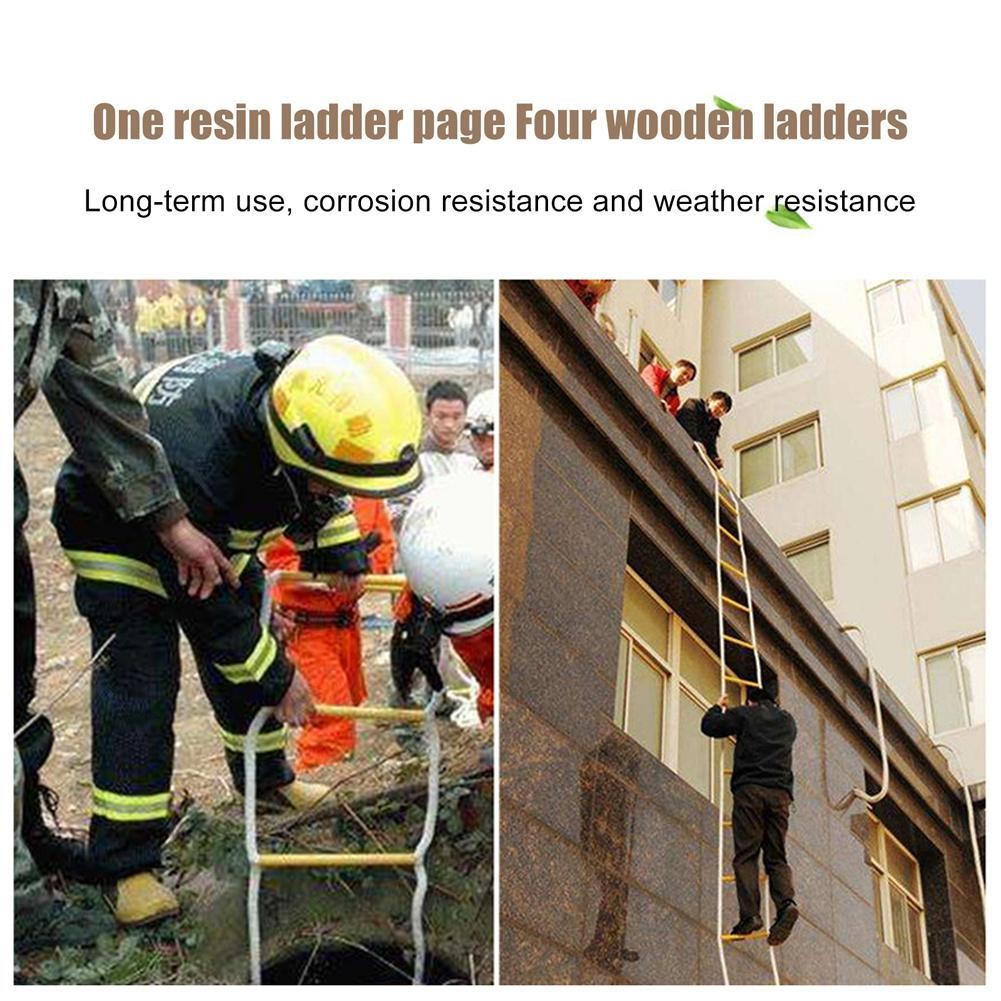 Emergency Fire Escape Ladder Soft Rope to Deploy W/ Hooks UK Stock 3m