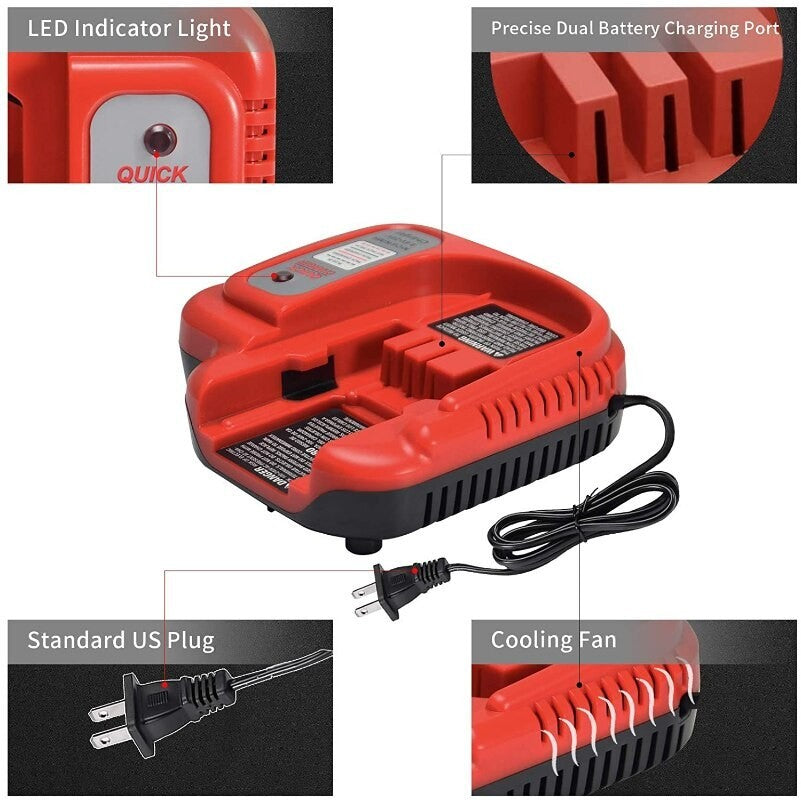 Fast Battery Charger 9.6V-24V for Black&Decker HPB18 HPB18-OPE NiCd NiMh battery