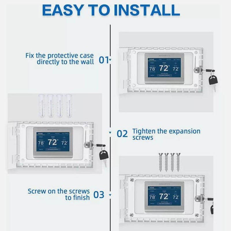 Lockable Thermostat Cover With Combination Lock Wall Mount For Home Protection