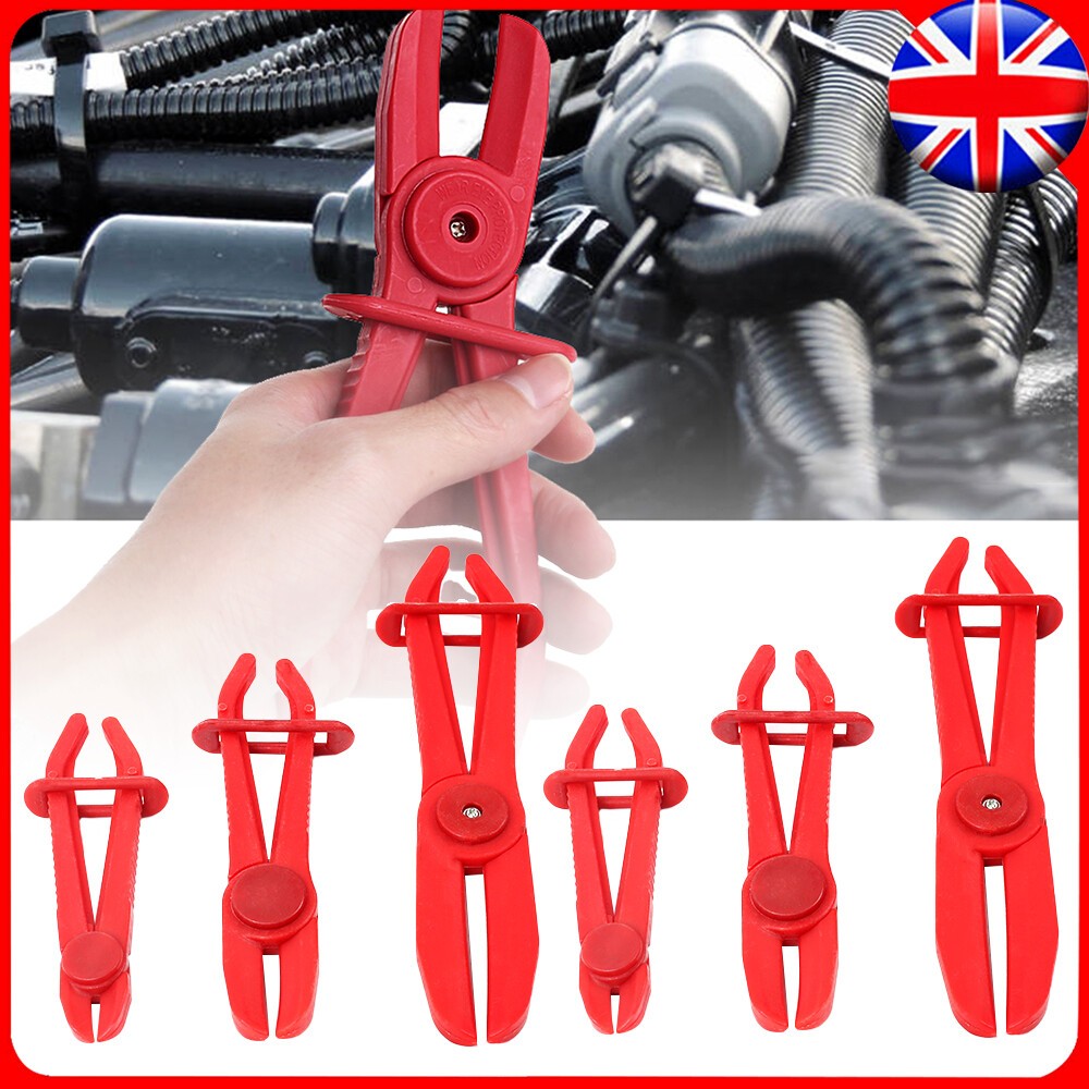 6*Hose Clamp Set Pipe Pliers Plastic Flexible Clamping Radiator Brake Fuel Tool