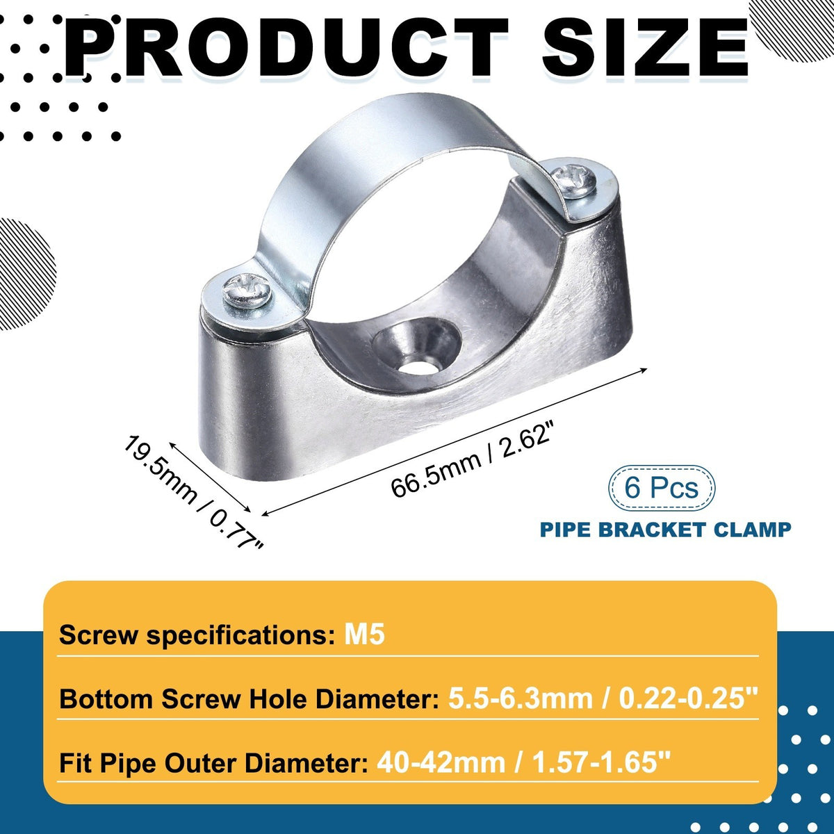 6Pcs Bracket Clamp M5 × 38mm Aluminum alloy Off-Wall Codes Saddle Clip